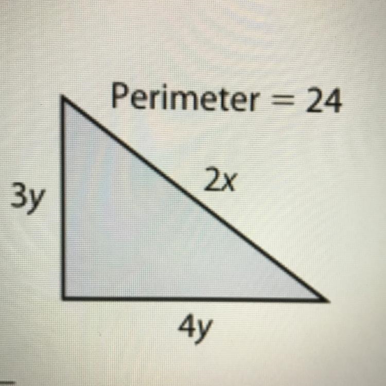 What are the values of x and y in the figure shown? show your work-example-1