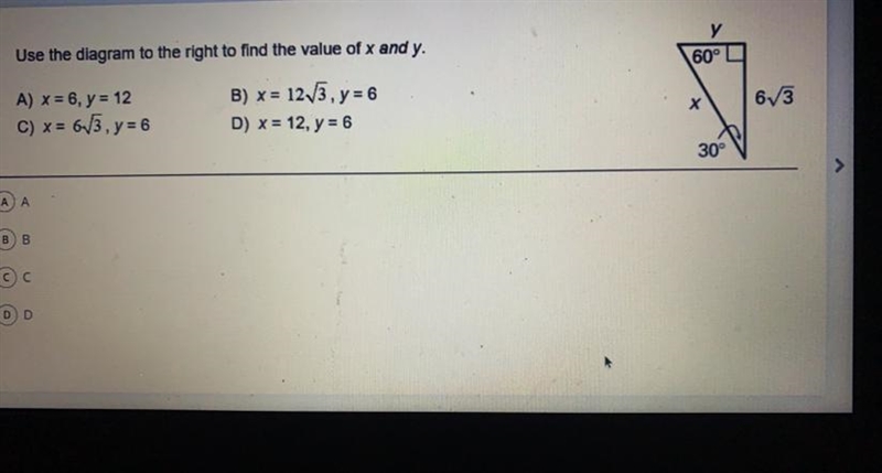 Use the diagram to the right to find value of x and y-example-1