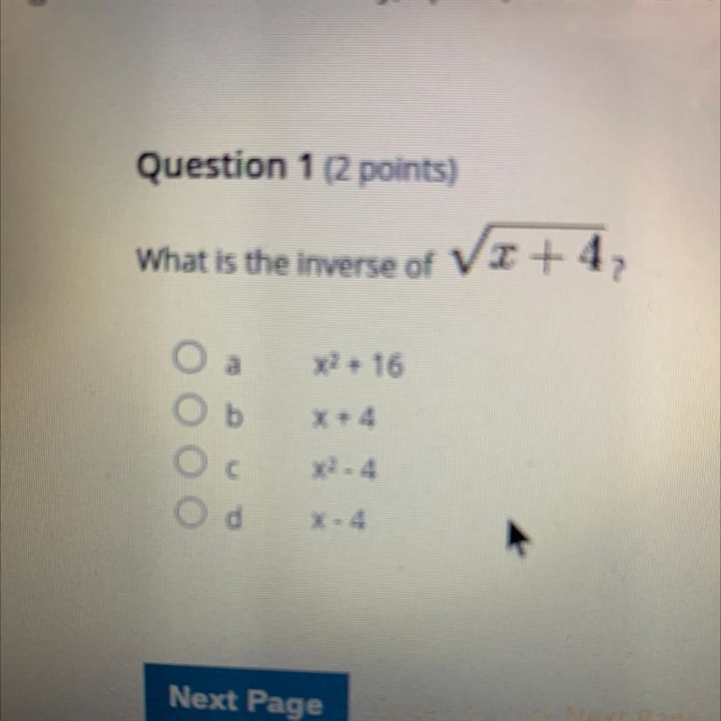 What is the inverse of Vx +4,-example-1