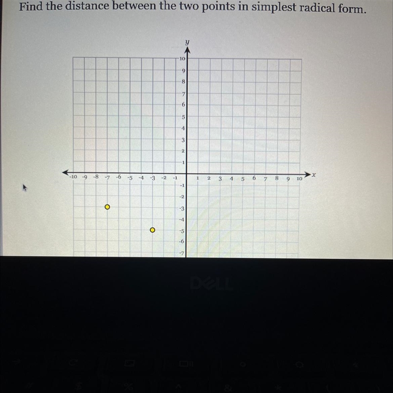 Please I need help ASAP what’s the distance between the 2 points-example-1