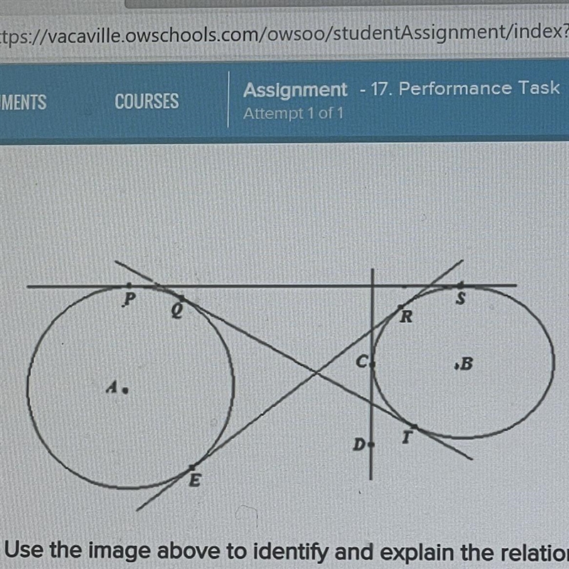 Use the image above to identify and explain the relationship between the segments-example-1