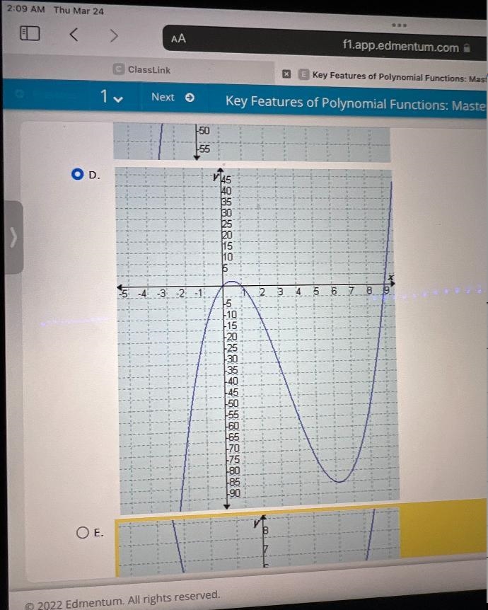 Which is the correct graph of f(x)=x^3-10x^2+9xThe pictures won’t sendNOTE: not the-example-3