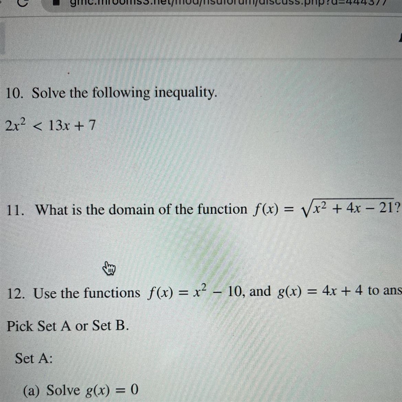 11. What is the domain of the function? Please show how you solved it and explain-example-1