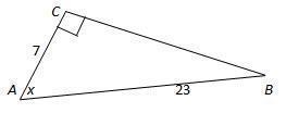 In ΔABC, if C is a right angle, what is the measure of x?-example-1