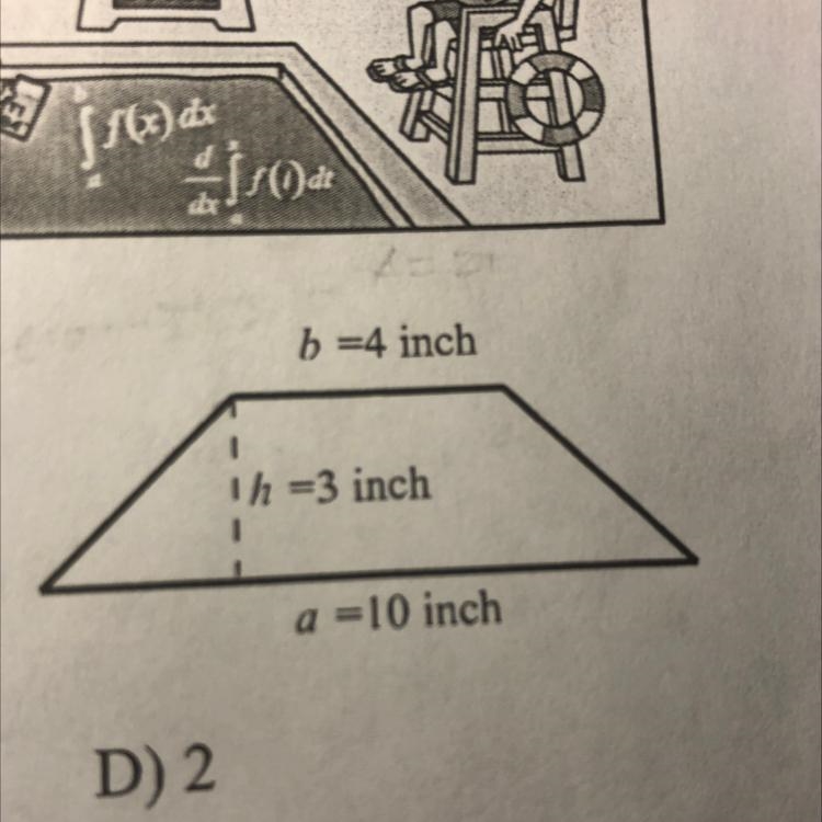 1. A trapezoid is pictured on the right. Its bottom base a is not changing while its-example-1