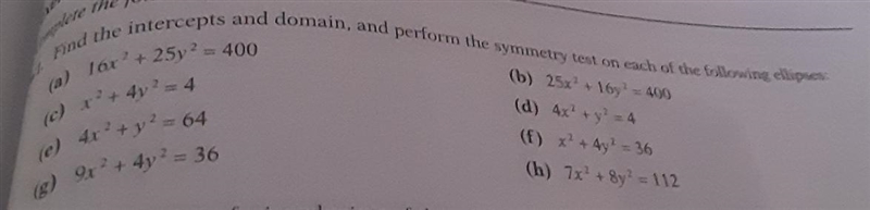 percises 12.5 eld complete the following: Find the intercepts and domain, and perform-example-1