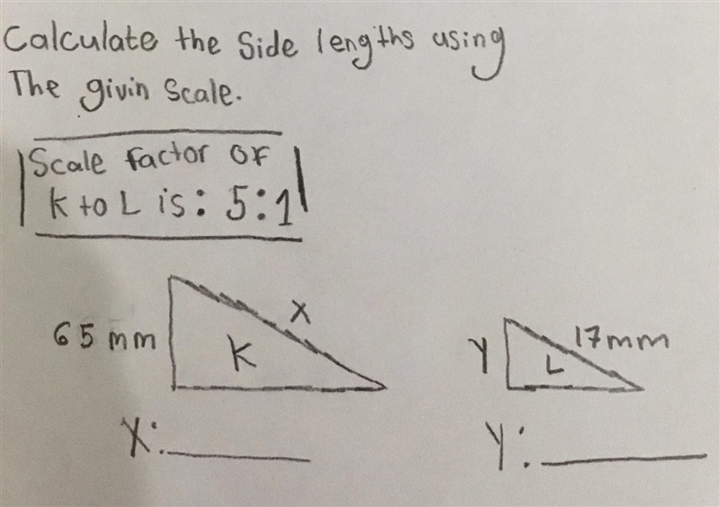 Calculate the side lengths using the given scale.-example-1