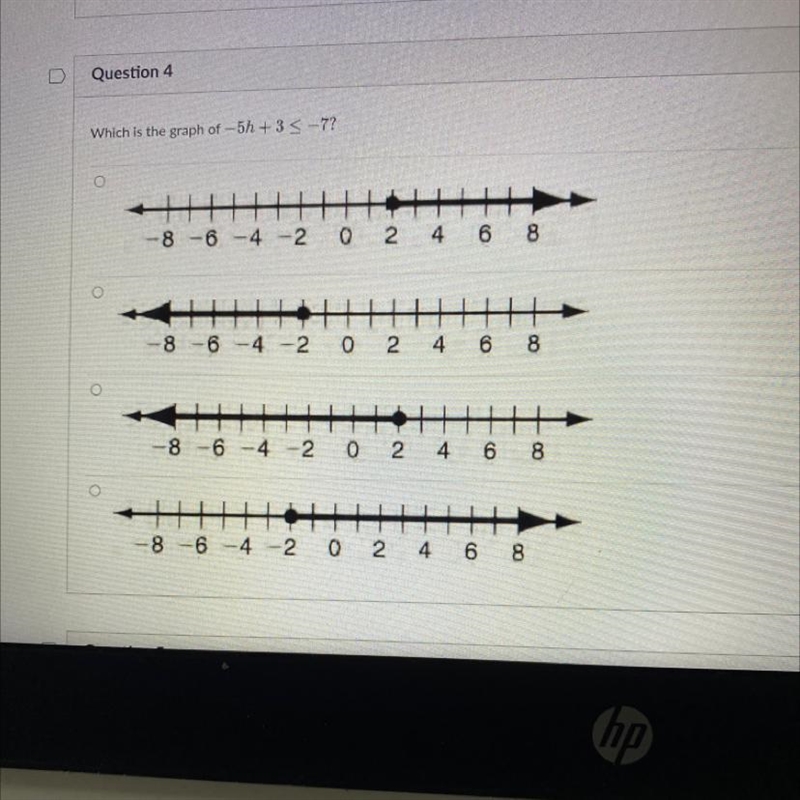 Which is the graph of -5h + 3 < -7?-example-1