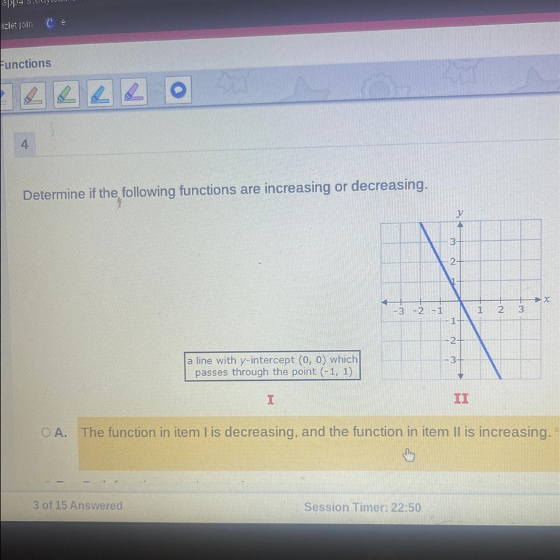 Determine if the following functions are increasing or decreasing ￼-example-1