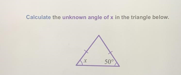 Calculate the unknown angle of x-example-1