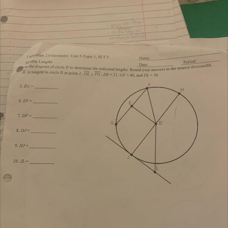 Help!! due tomorrow; determine the indicated lengths-example-1