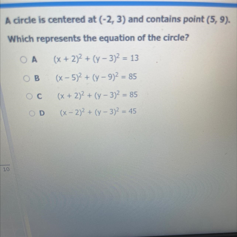 A circle is centered at (-2,3) and contains point (5,9). Which represents the equation-example-1