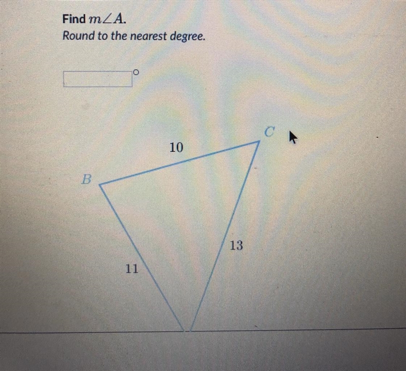 Find m< A Round to the nearest degree-example-1