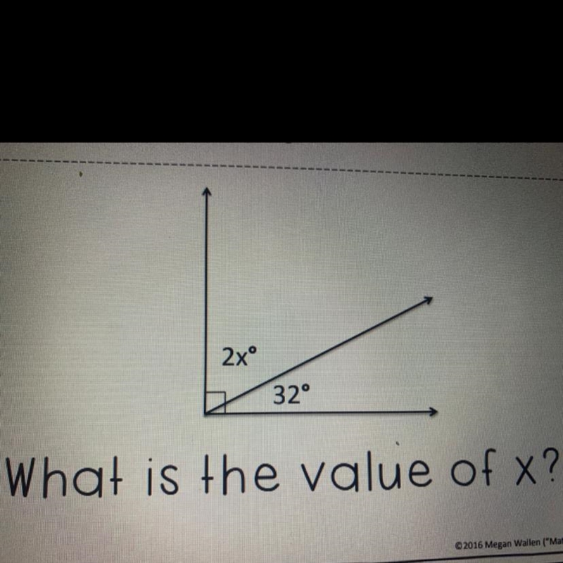 I 2xº 32° What is the value of x?-example-1