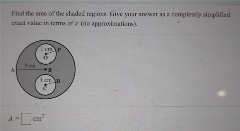 Find the area of the shaded regions. ​-example-1