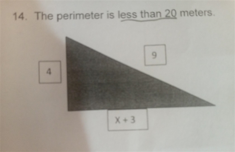 The perimeter is less than 20 meters Please help I'm desperate​-example-1