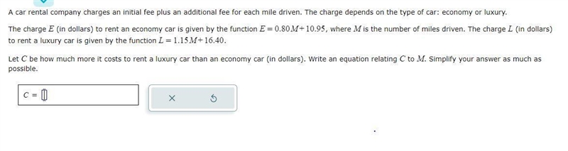 Write an equation relating C to M simplify you answer as much as possible (picture-example-1