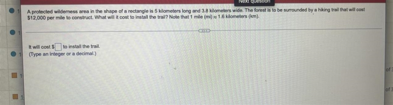 1 A protected wilderness area in the shape of a rectangle is 5 kilometers long and-example-1