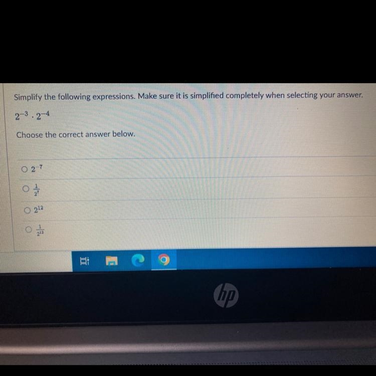 Simplify the following expressions. Make sure it is simplified completely when selecting-example-1