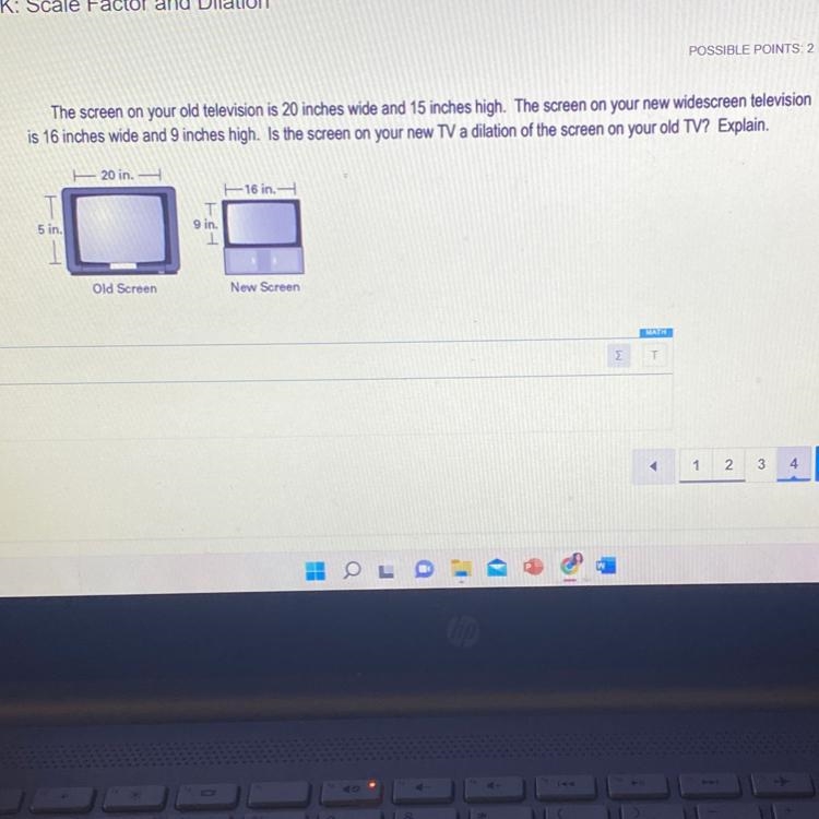 Is the screen on your new tv a dilation of the screen on your old tv ? explain-example-1