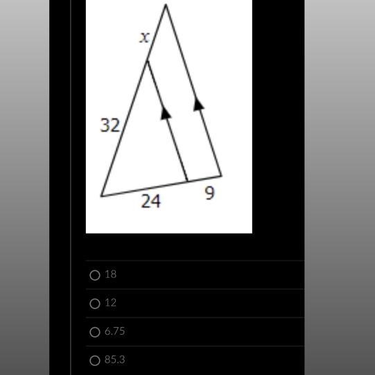 Solve for x multiple choice question-example-1