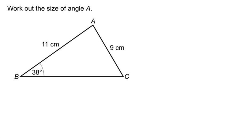 Work out the size of angle A-example-1