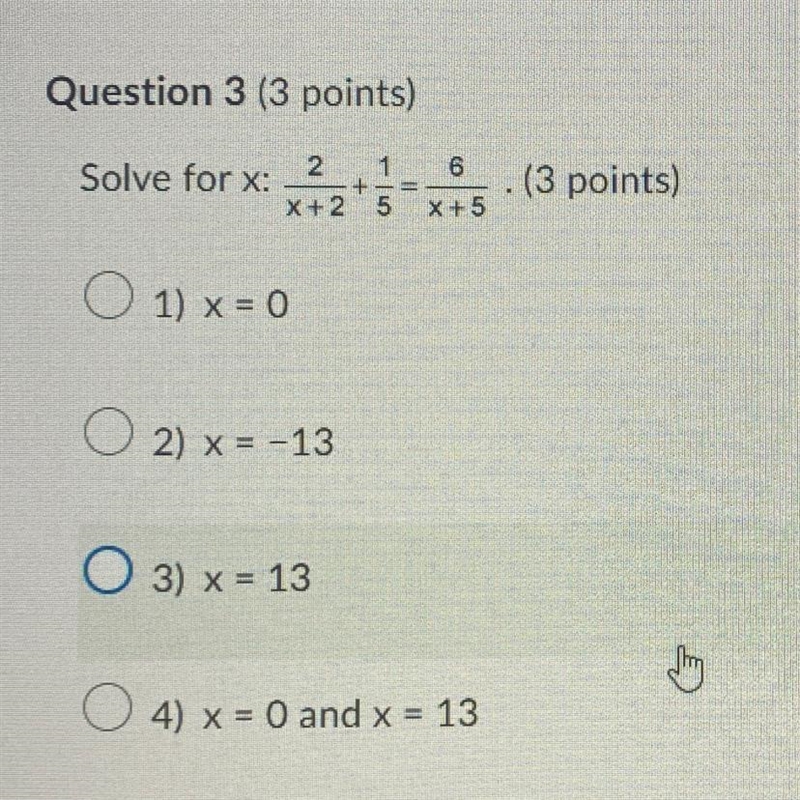 Solve for x: 2/x+2+1/5=6/x+5?-example-1