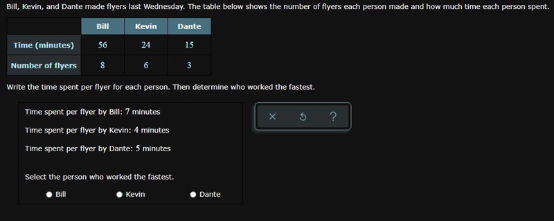 I need some help on who worked the fastest-example-1