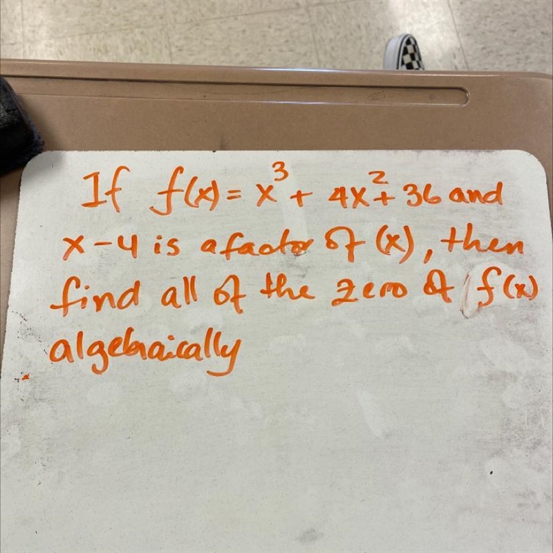 How to solve this?I am looking for all the zeros of f(x) algebraically-example-1