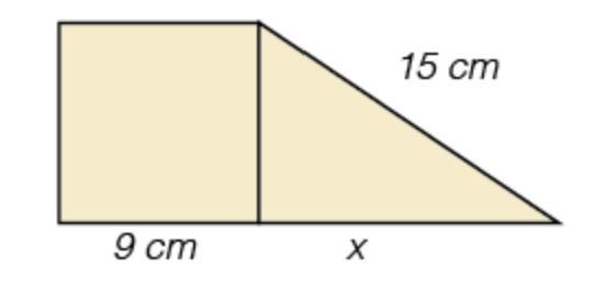 The figure below consists of a square and a right triangle. Find the missing length-example-1