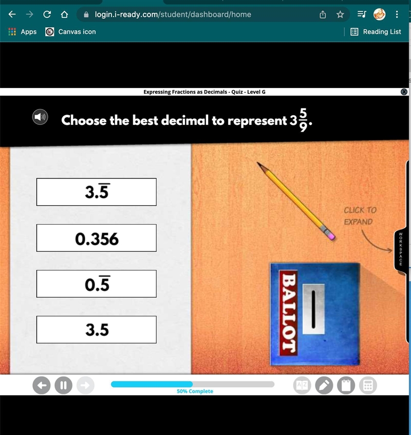 Choose the best deciaml to represent 3 5/9-example-1