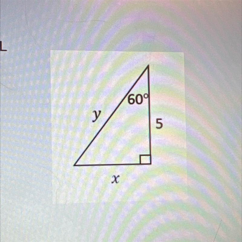 Special Triangle: Solve for x and y.-example-1