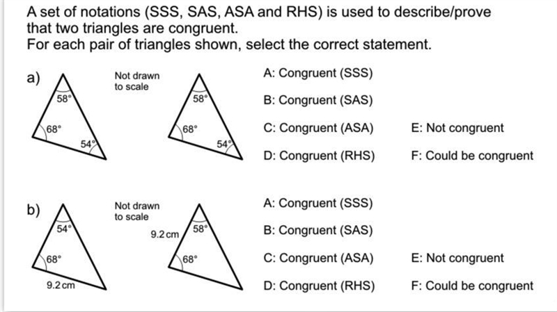 Please help me answer this question on congruent triangles. 30 points available.-example-1