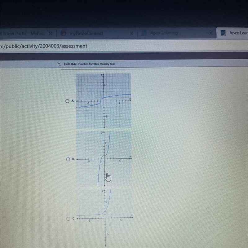 Which graph represents this function? f(X)=√X+1-example-1