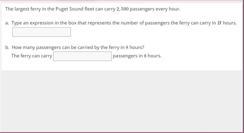 The largest Ferry in the puget Sound fleet can carry 2,500 passengers every hour-example-1