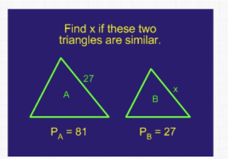 Find x if these two triangles are similar.-example-1