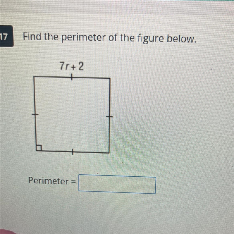 Find the perimeter of the figure below. 7r+2-example-1