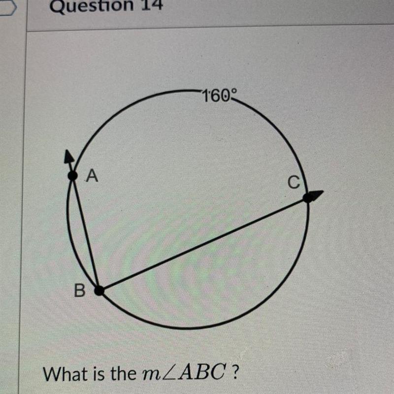 1609 A C B. What is the mZABC ?-example-1