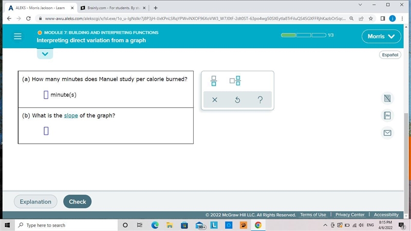 Manuel is studying. The number of minutes he has studied varies directly with the-example-2