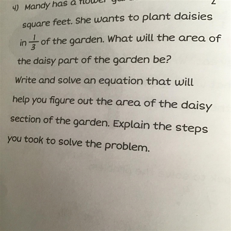 4) Mandy has a flower garden that is 30 square feet. She wants to plant daisies in-example-1