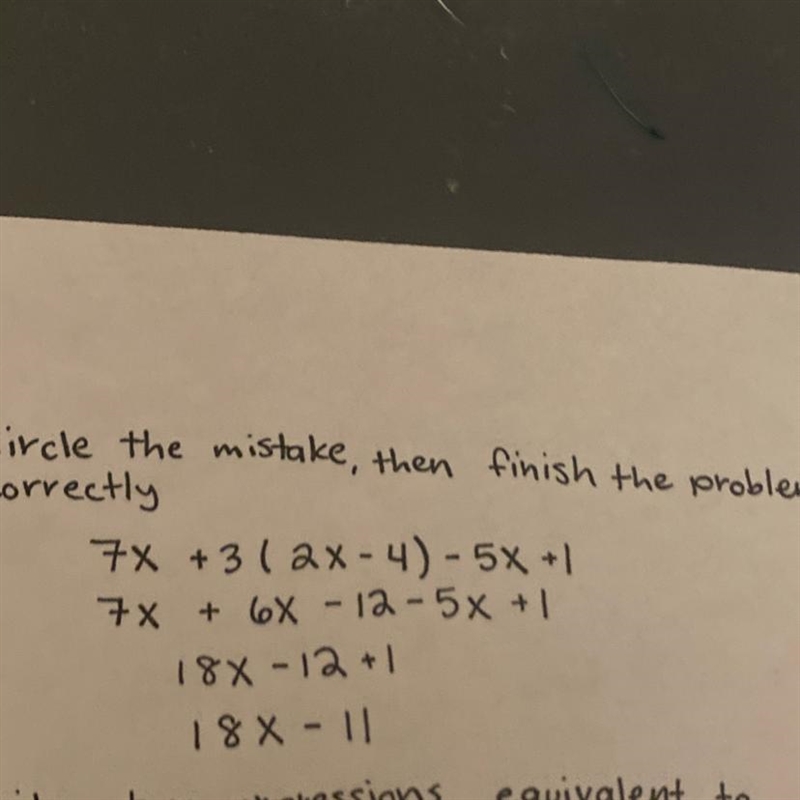 ANSWER ASAP WORTH A LOT OF POINTS Circle the mistake, then finish the problem correctly-example-1