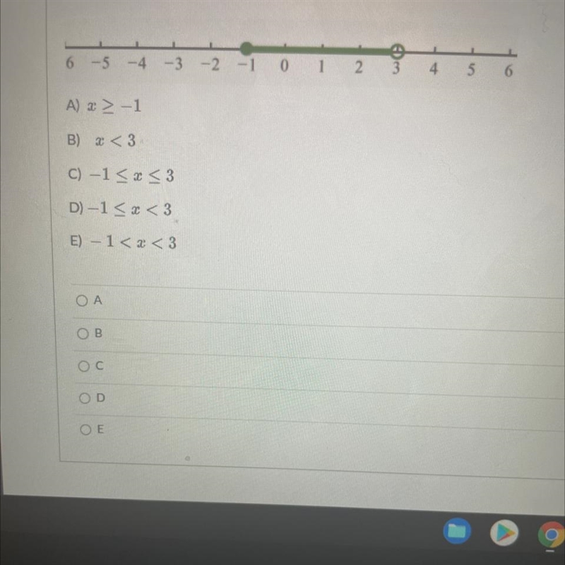 Write an inequality for the following graph-example-1