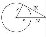 The lines that appear tangent are tangent. What is the value of x, to the nearest-example-1