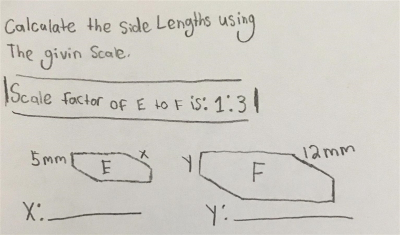 CALCULATE THE SIDE LENGTHS USING THE GIVEN SCALE.-example-1