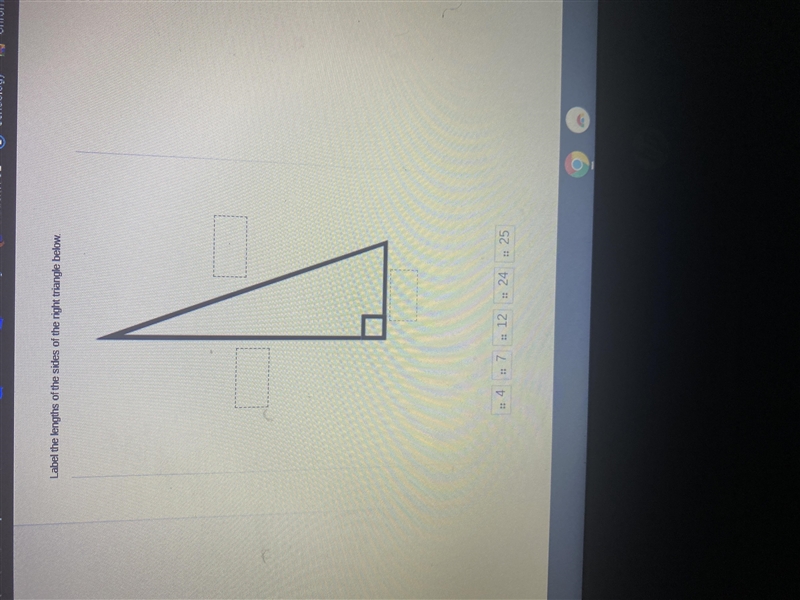 Label the lengths of the sides of the right triangle below-example-1