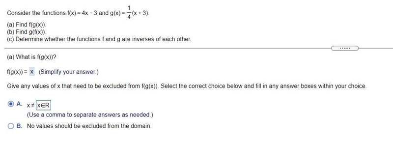 Give any values of x that need to be excluded from f(g(x)). Select the correct choice-example-1