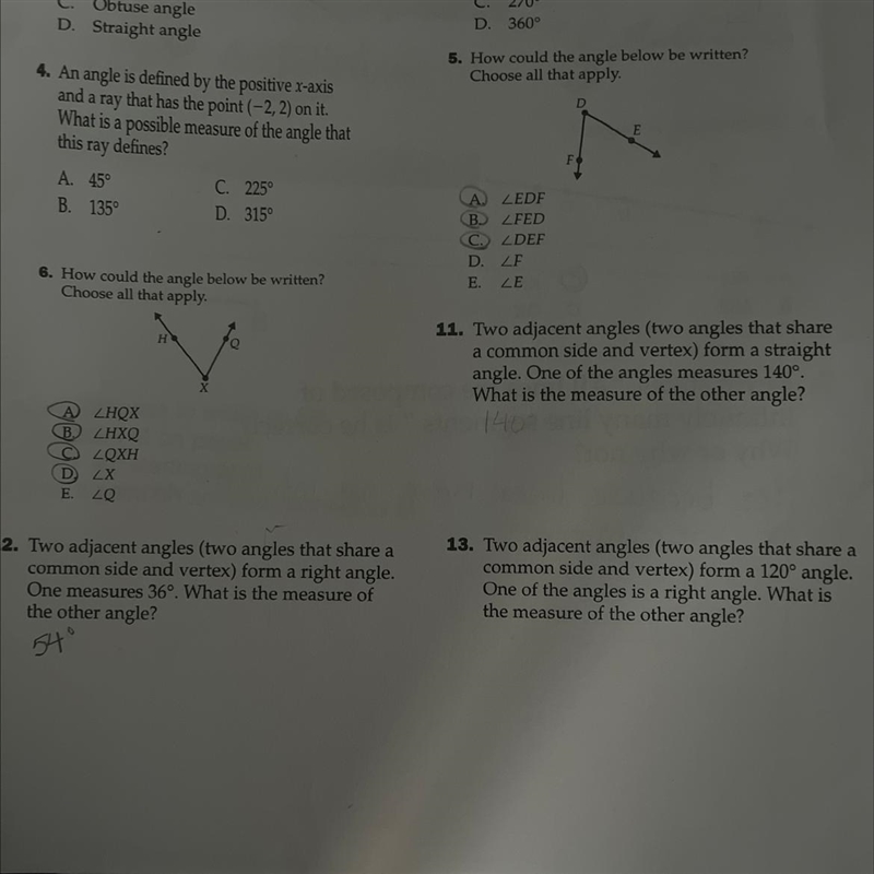 (Geometry) I need help on #4 and #11, 12 and 13 please-example-1