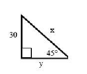 Solve for the exact values of x and y. x = y =-example-1