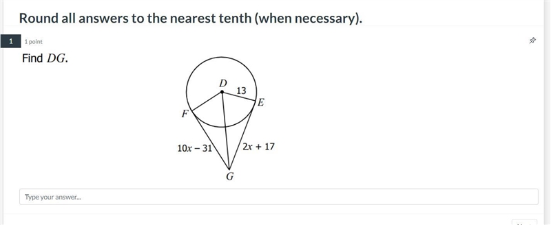 How do i solve for DG?-example-1