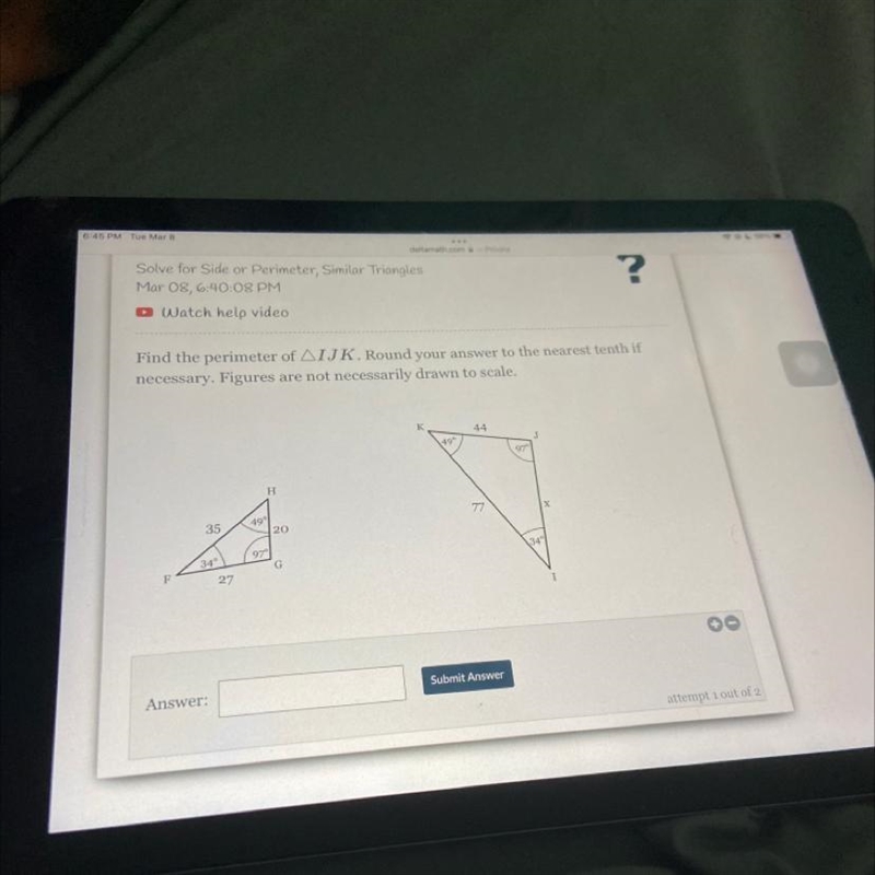 Watch help videoFind the perimeter of AIJK. Round your answer to the nearest tenth-example-1